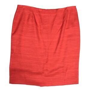 Pencil Skirt Made in Italy Dark Coral Women's 12 Career Back Zip Lined‎